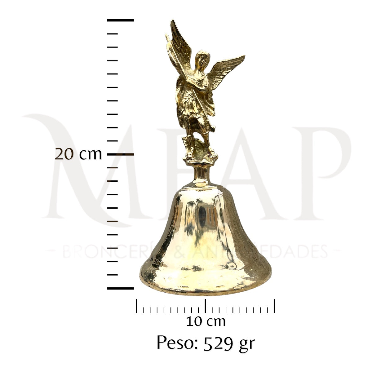 Campana de mesa en bronce fundido 20 cm - Arcángel Miguel