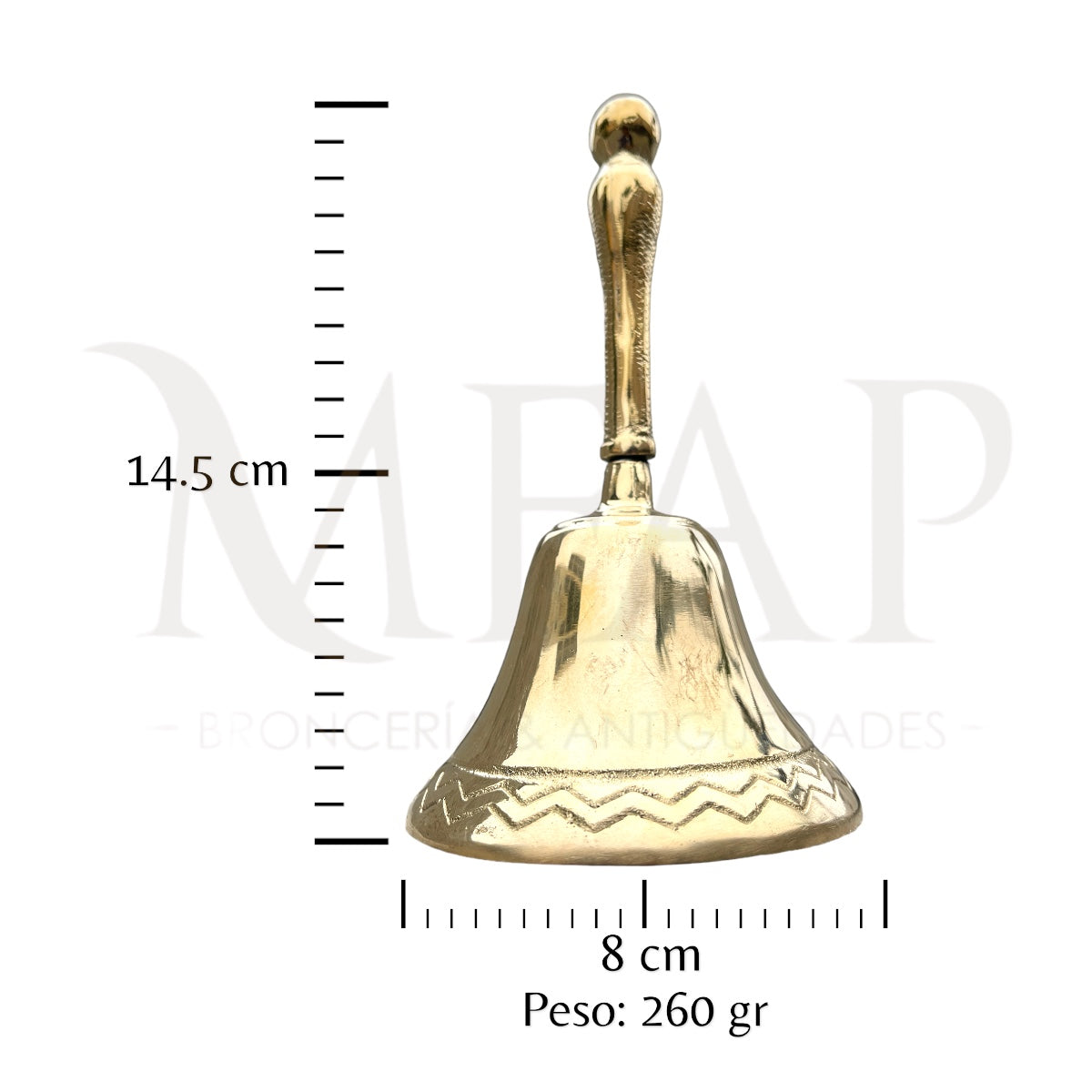 Campana de mesa en bronce fundido 14.5 cm - Voz del tiempo