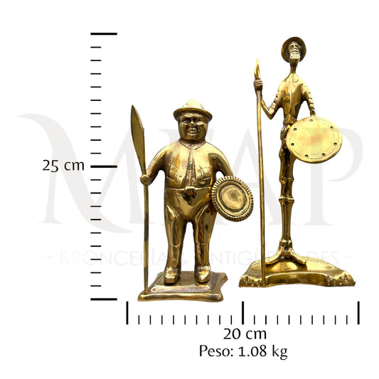 Hidalgo y Escudero en bronce fundido 25 cm