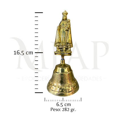 Campana de mesa en bronce fundido 16.5 cm - Reina celestial