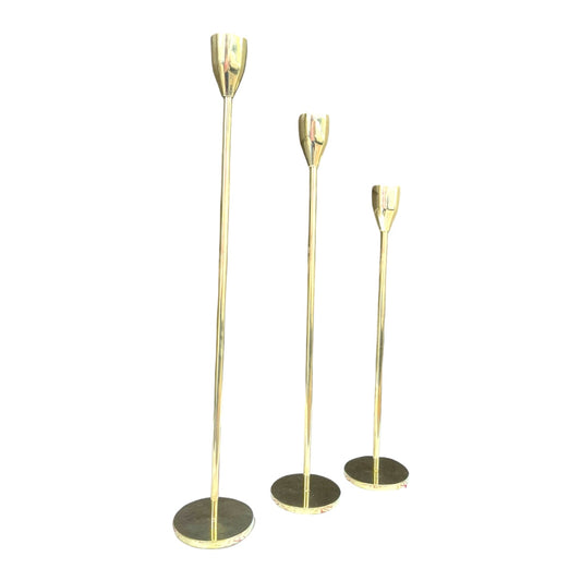 Candelabro de 3 velas en bronce fundido 39 cm - Trilogía de luz