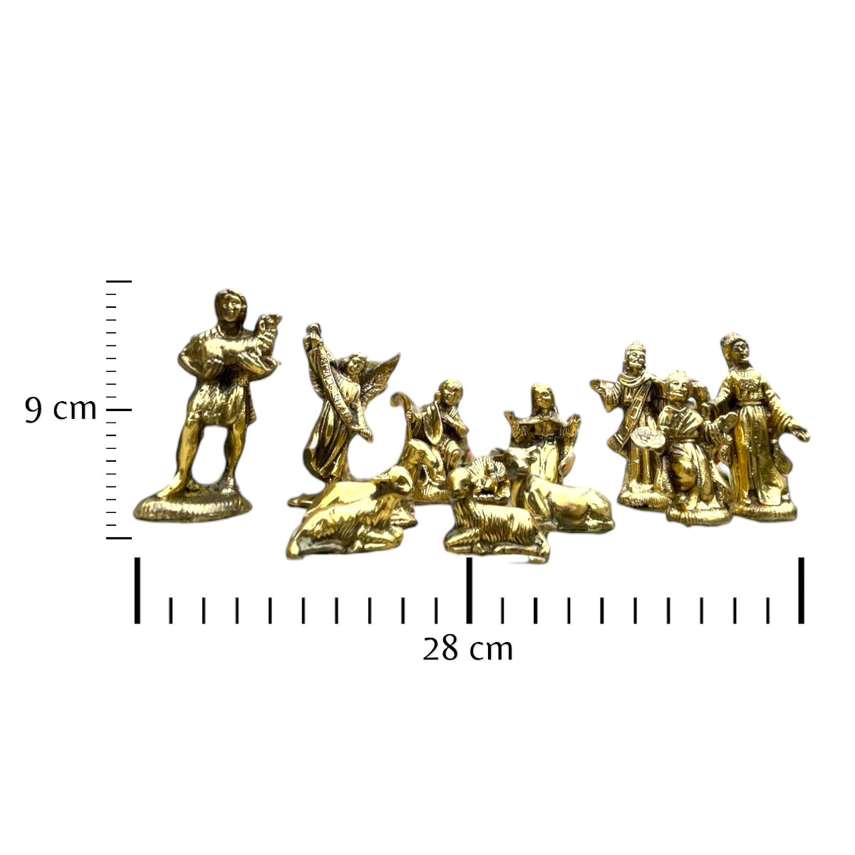 Nacimiento de 13 piezas grande en bronce fundido 9 cm - Belén la eternidad