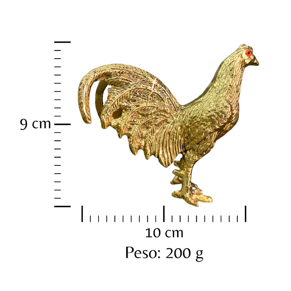 Canto férreo - gallo de bronce 9 cm