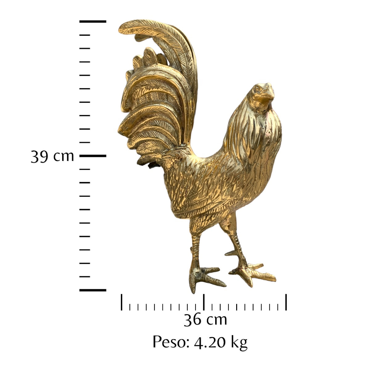 Gallo de bronce fundido 39 cm - Combate
