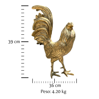 Gallo de bronce fundido 39 cm - Combate