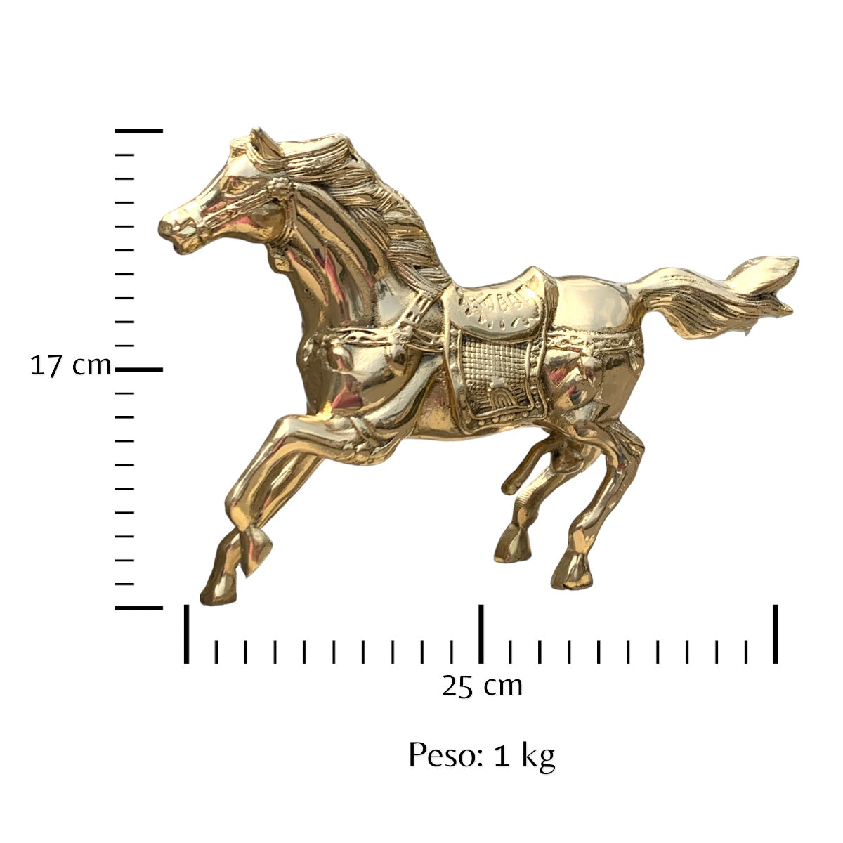 Caballo de bronce fundido 17 cm - Espíritu libre