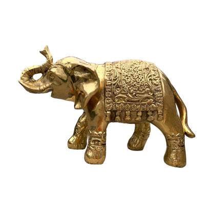 Trono de ébano - elefante de bronce 14 cm