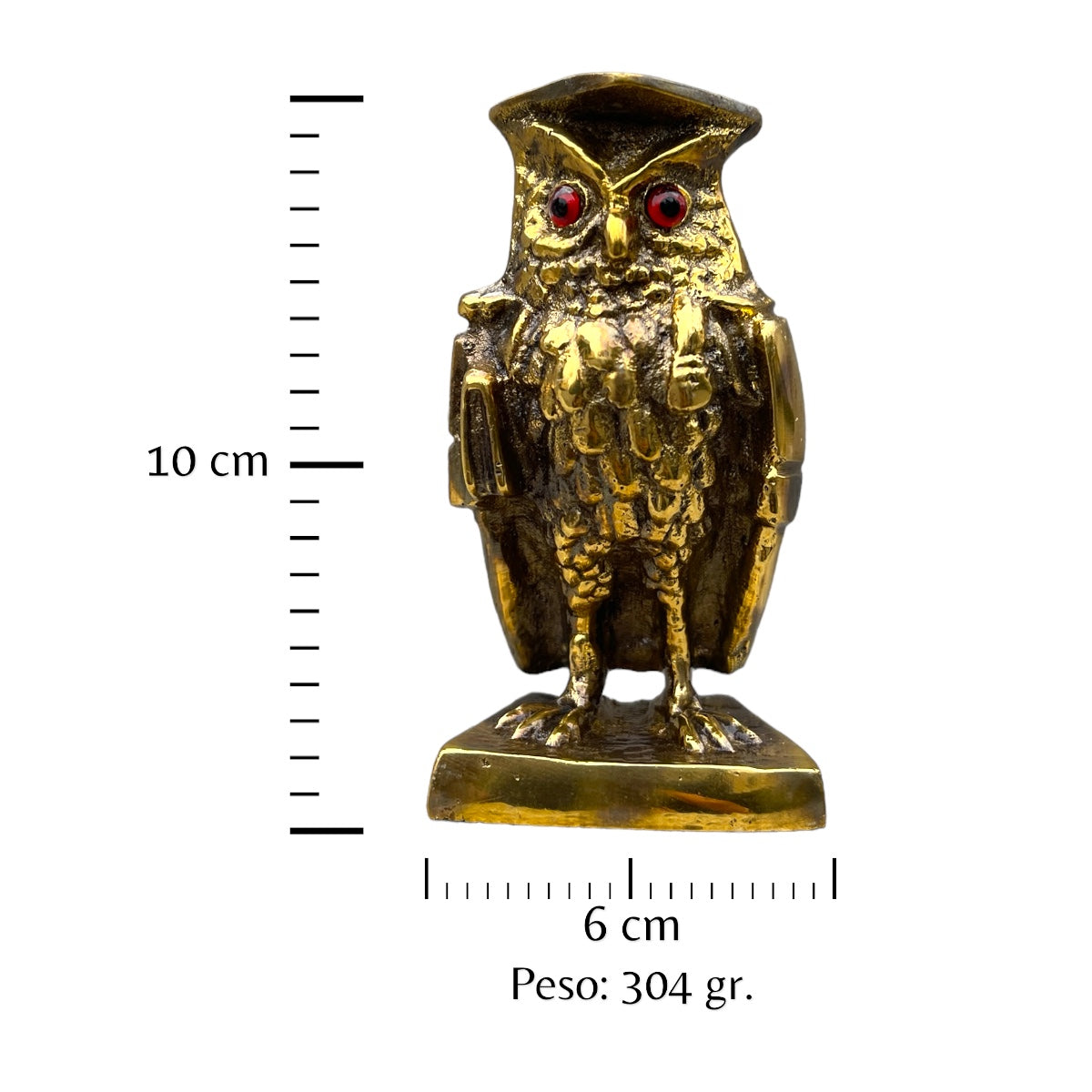 Búho guardián de bronce 10 cm