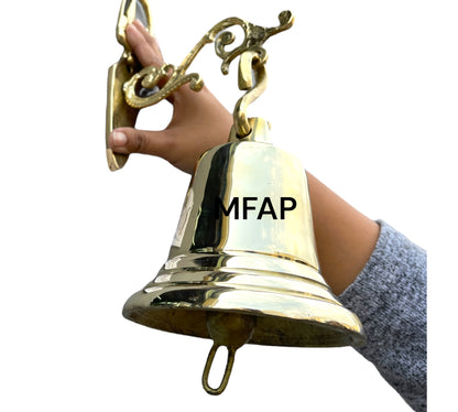 Pack campana en bronce fundido 13 cm mas colgador mediano - Orfeo / PCBFO13