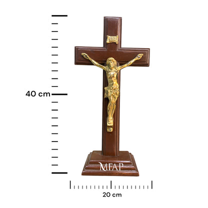 Cruz madera con bronce fundido 40 cm - Corpus sacrum