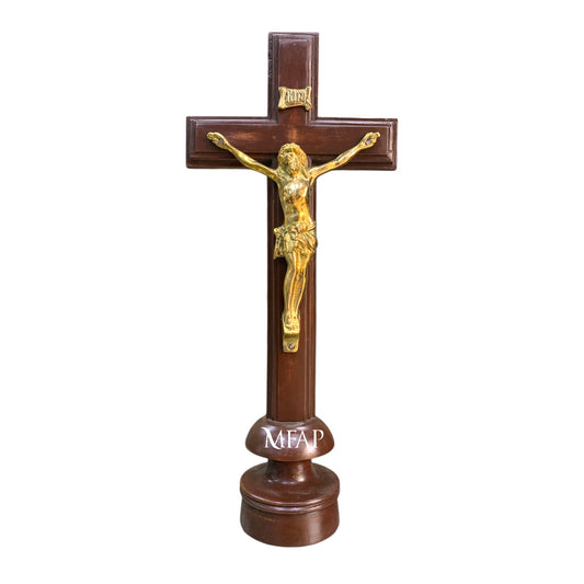 Cruz madera con bronce fundido 46 cm - Crux aeterna