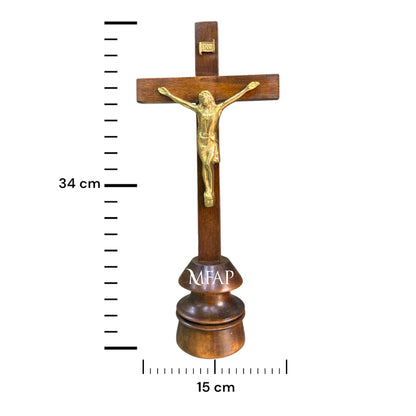 Cruz madera con bronce fundido 34 cm - Silencio del calvario