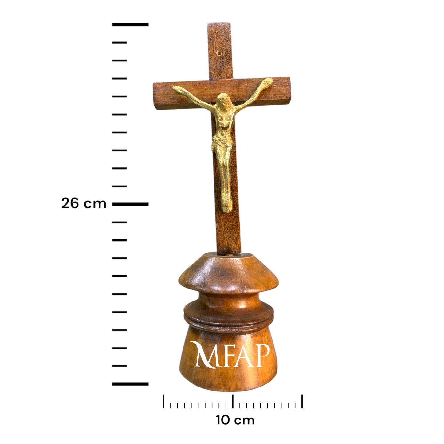 Cruz madera con bronce fundido 26 cm - Bronce y esperanza