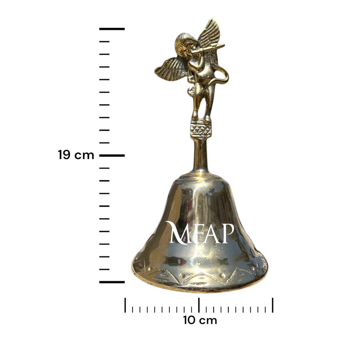 Campana querubín en bronce fundido 19 cm