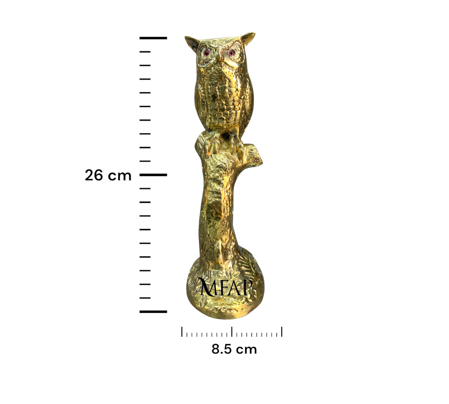 Buho en rama de bronce 26 cm