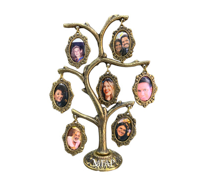 Árbol genealogico de 7 fotos en bronce fundido 18 cm - Origen dorado