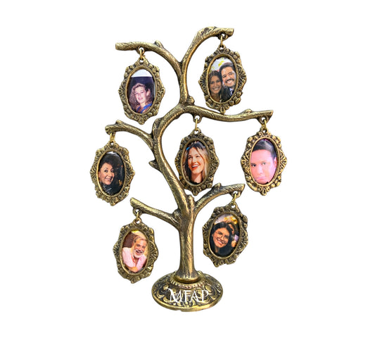 Árbol genealogico de 7 fotos en bronce fundido 18 cm - Origen dorado