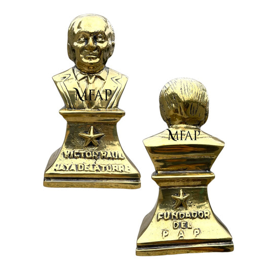 Busto en bronce fundido 12 cm - Victor Raul Haya de La Torre
