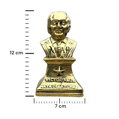 Busto en bronce fundido 12 cm - Victor Raul Haya de La Torre
