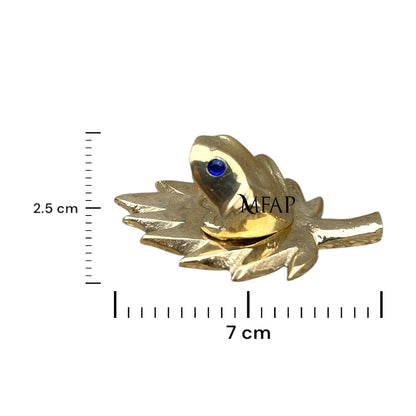 Sapito en Flor de Loto de bronce fundido 2.5 cm