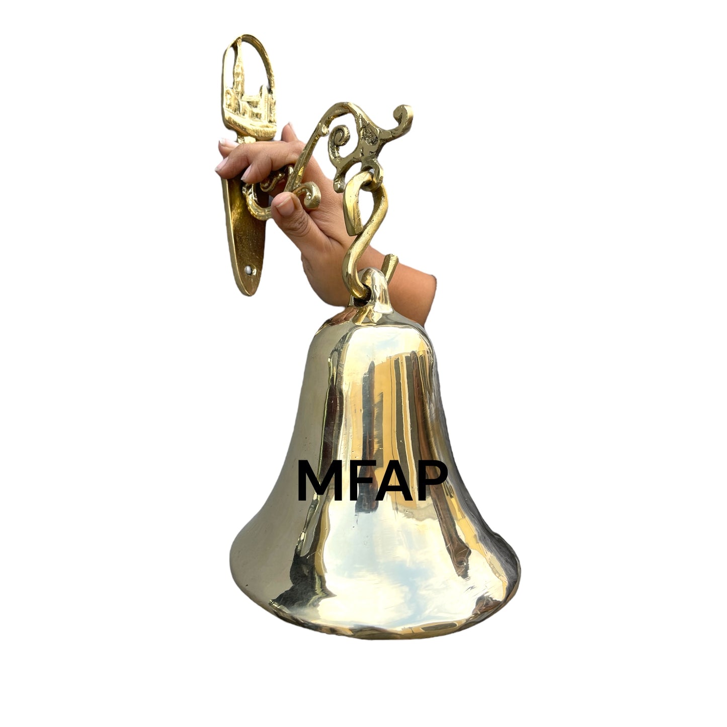 Pack campana en bronce fundido 17cm más colgador mediano bronce fundido - Hercules / PCBFH17