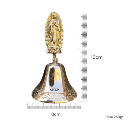 Campana de mesa bronce Virgen de Guadalupe