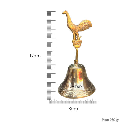campana bronce 17cm gallo mediano