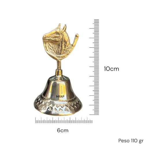 Campana de meda bronce caballo con herraje