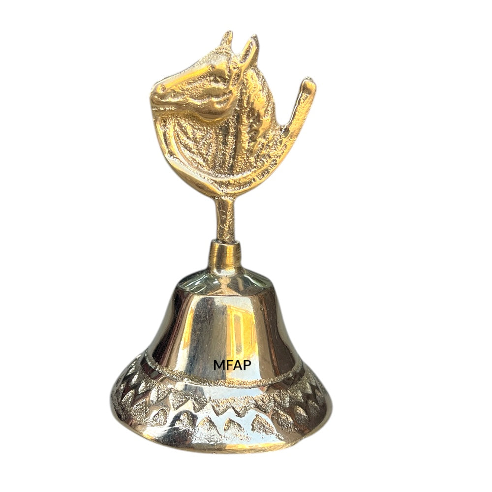 Campana de meda bronce caballo con herraje