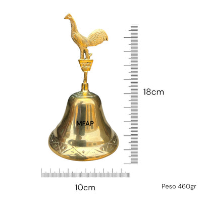 Campana mesa Bronce gallo grande