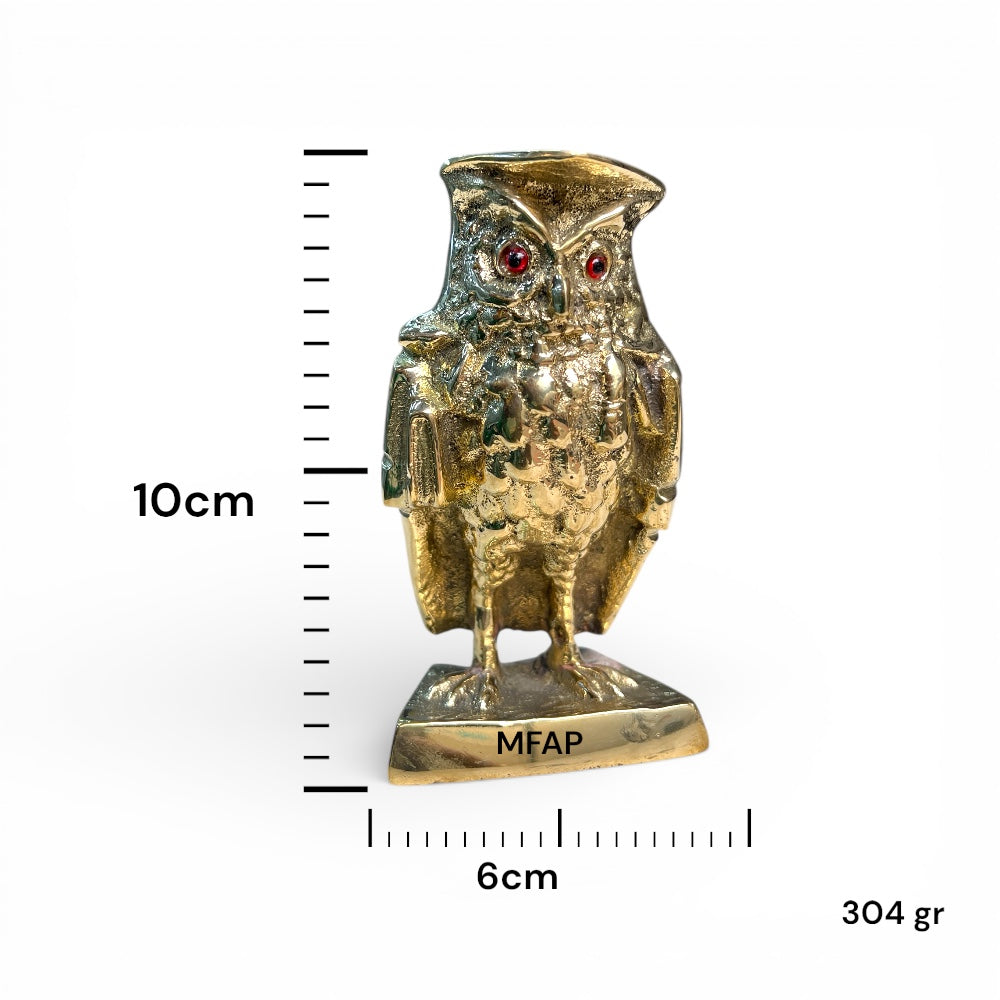 Búho guardián de bronce fundido 10 cm