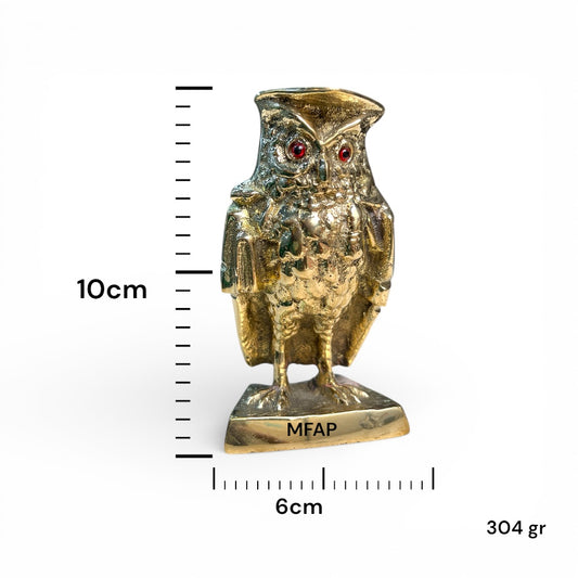 Búho guardián de bronce fundido 10 cm