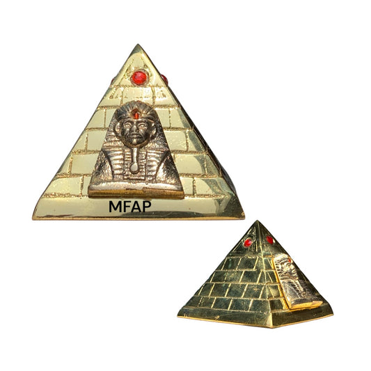 Piramide en bronce fundido 7 cm - Cumbre dorada