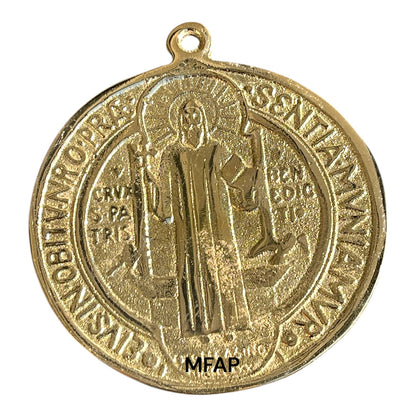 San Benito medalla en bronce 10 cm
