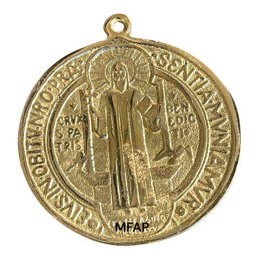 San Benito medalla en bronce 10 cm