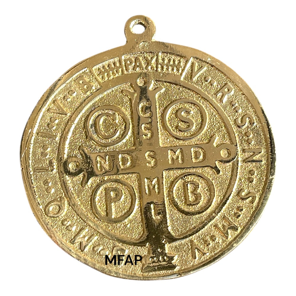 San Benito medalla en bronce 10 cm
