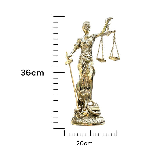 Dama de la justicia 36 cm en bronce fundido - Guardiana de la equidad DMGJ38