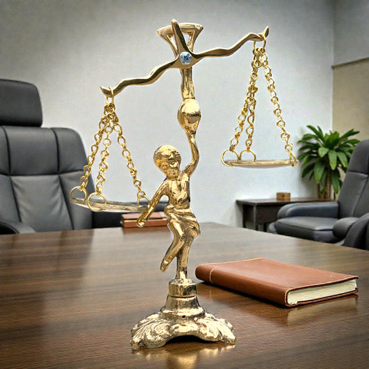 Balanza de la justicia en bronce fundido 14.5 cm - Símbolo de equilibrio