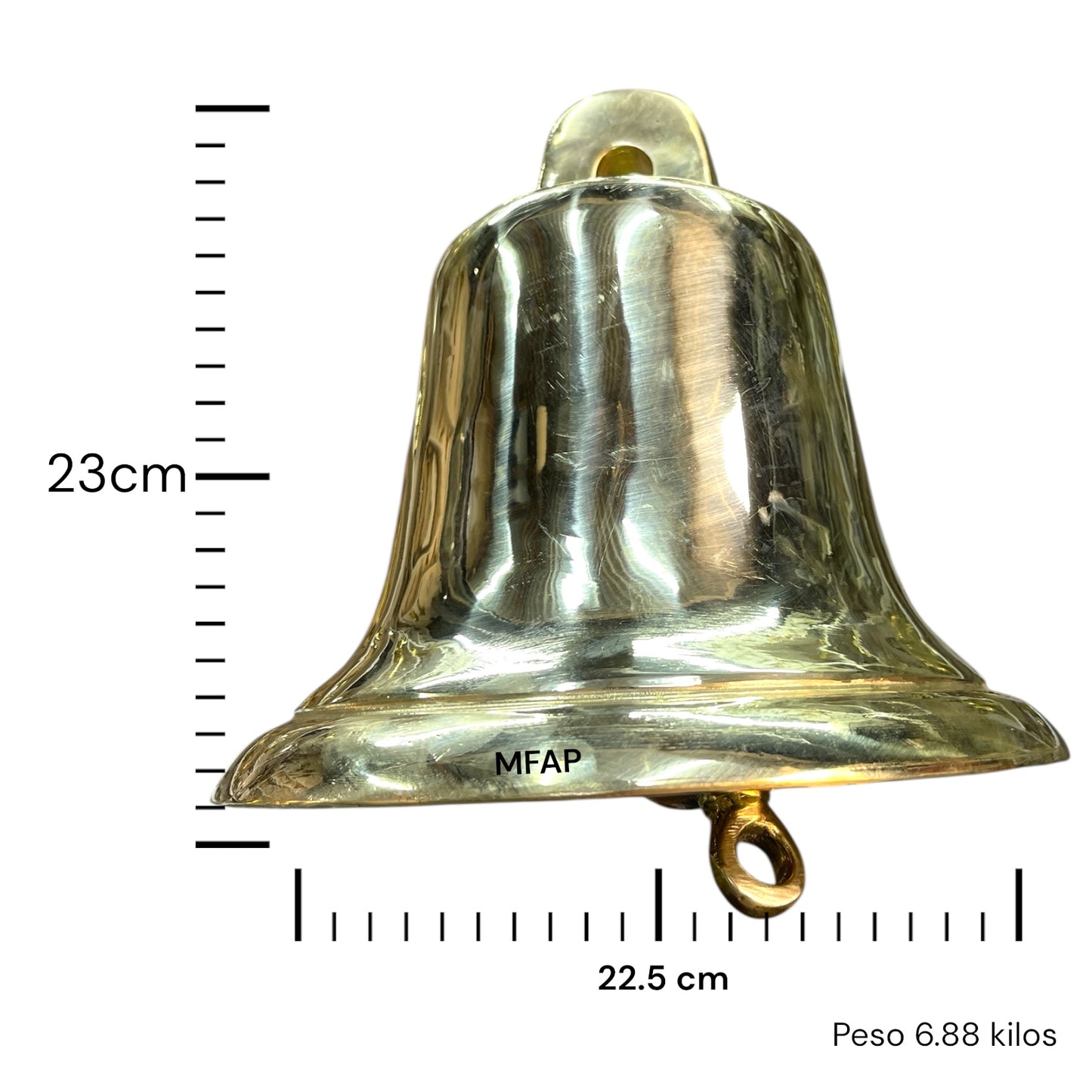 Campana en bronce fundido Ares  23cm / CBFA23