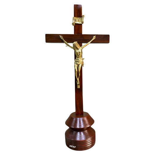 Cruz de madera con bronce fundido 70 cm - Crux vitae