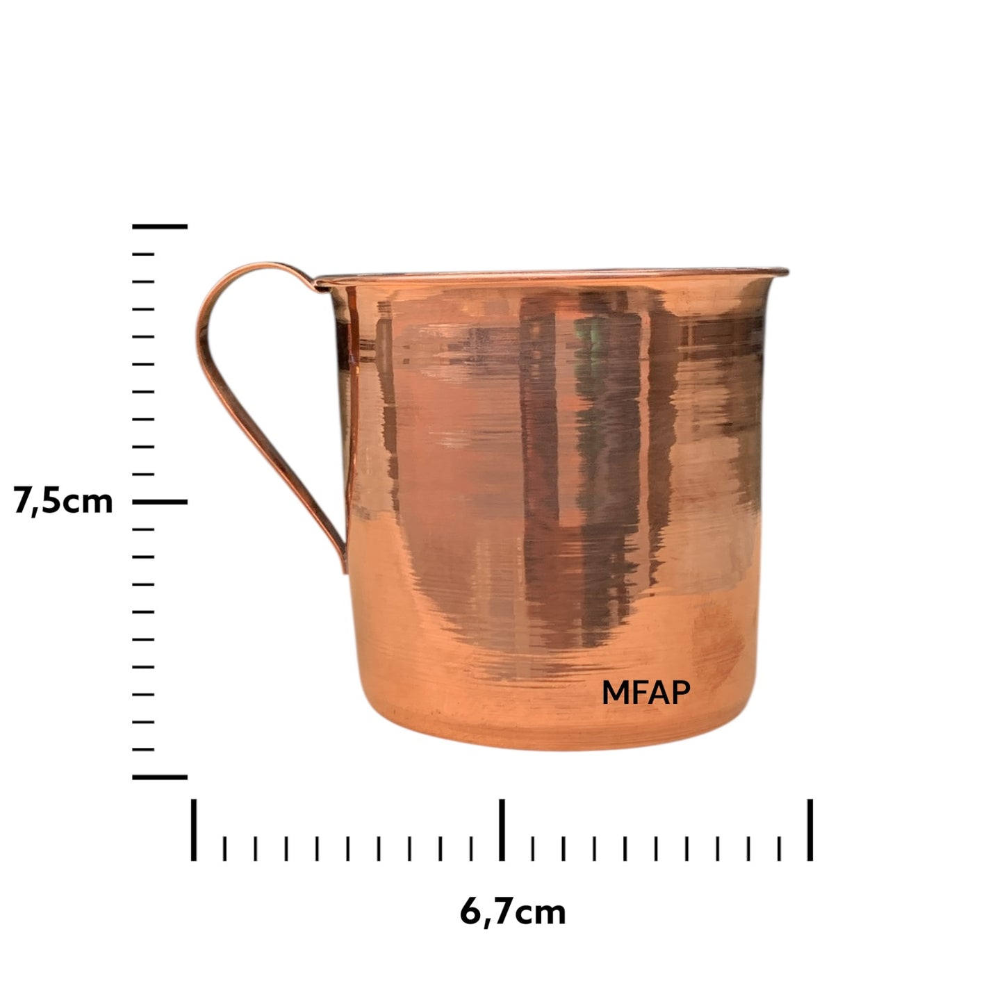 Taza con asa de cobre puro 7.5cm - Elegancia y tradición en cada uso