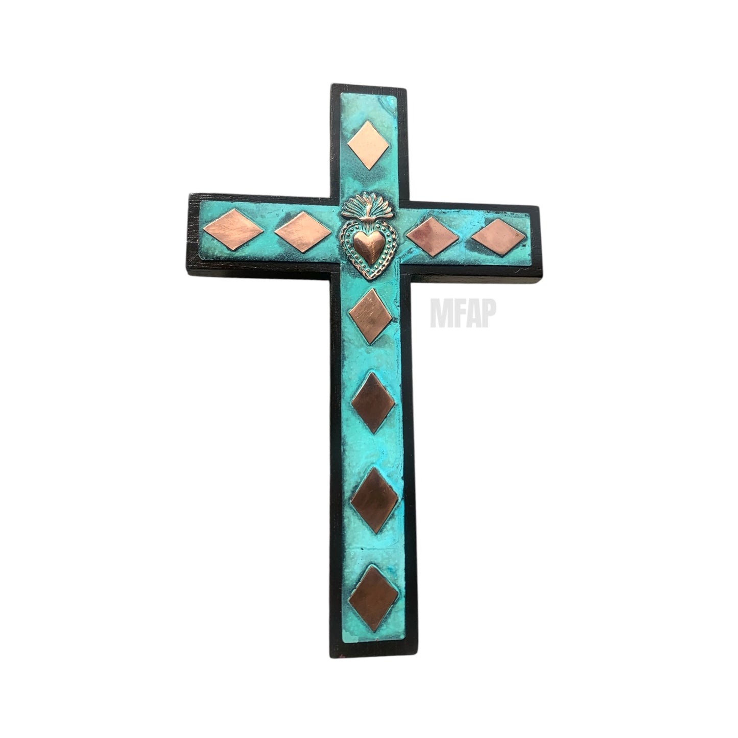 Crucifijo rombo pared 18 cm - Cobre