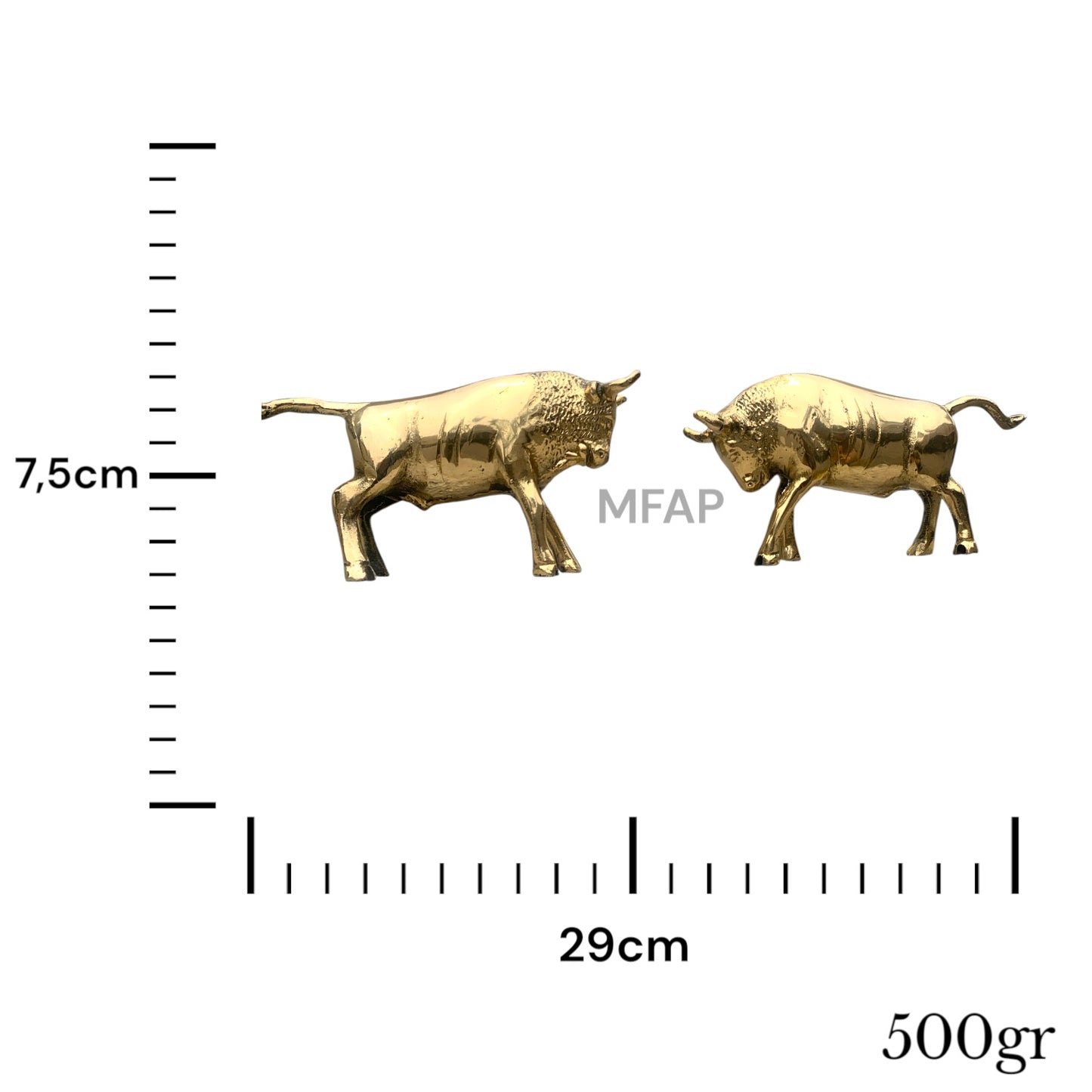 Pareja de toros al ataque / Bronce