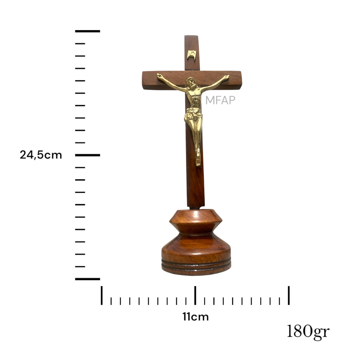 Crucifijo madera con bronce fundido 24 cm - Susurro divino