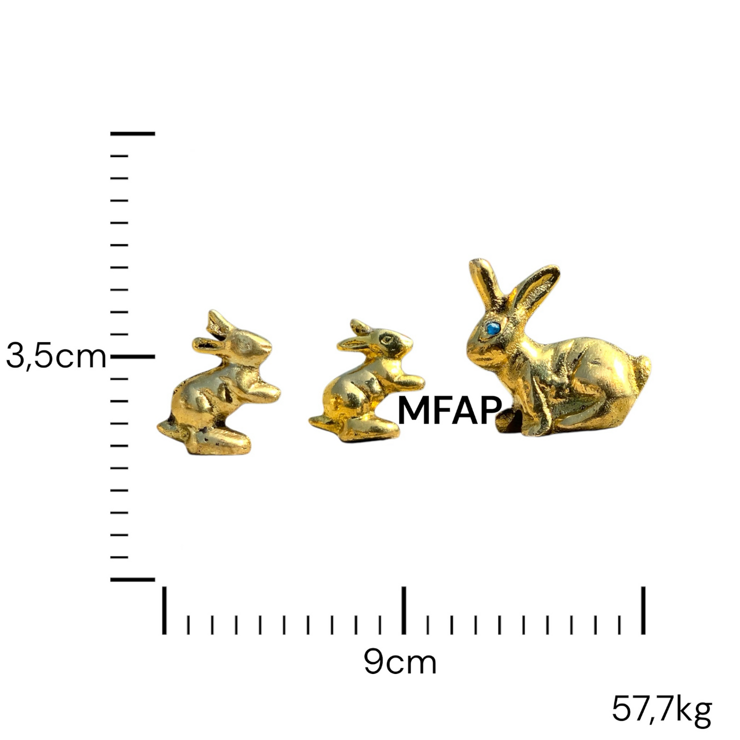 Conejos Miniatura en bronce | Mamá e hijos