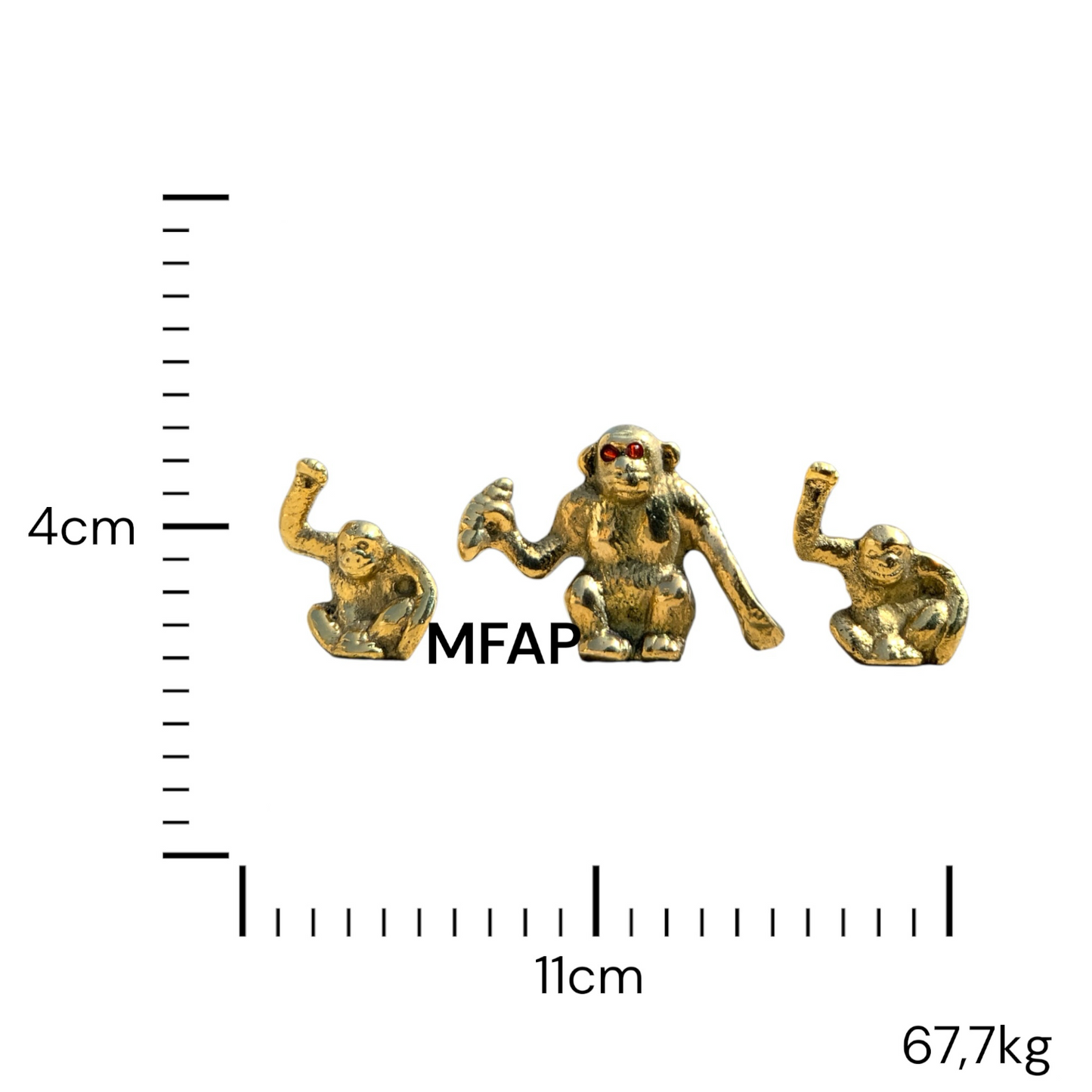 Monos Miniatura en bronce | Mamá e hijos