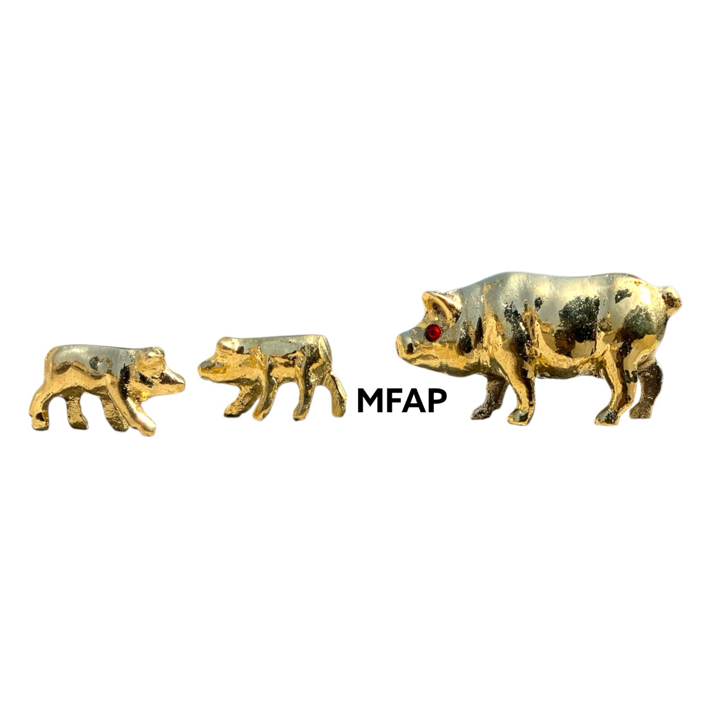 Chanchitos Miniatura en bronce | Mamá e hijos