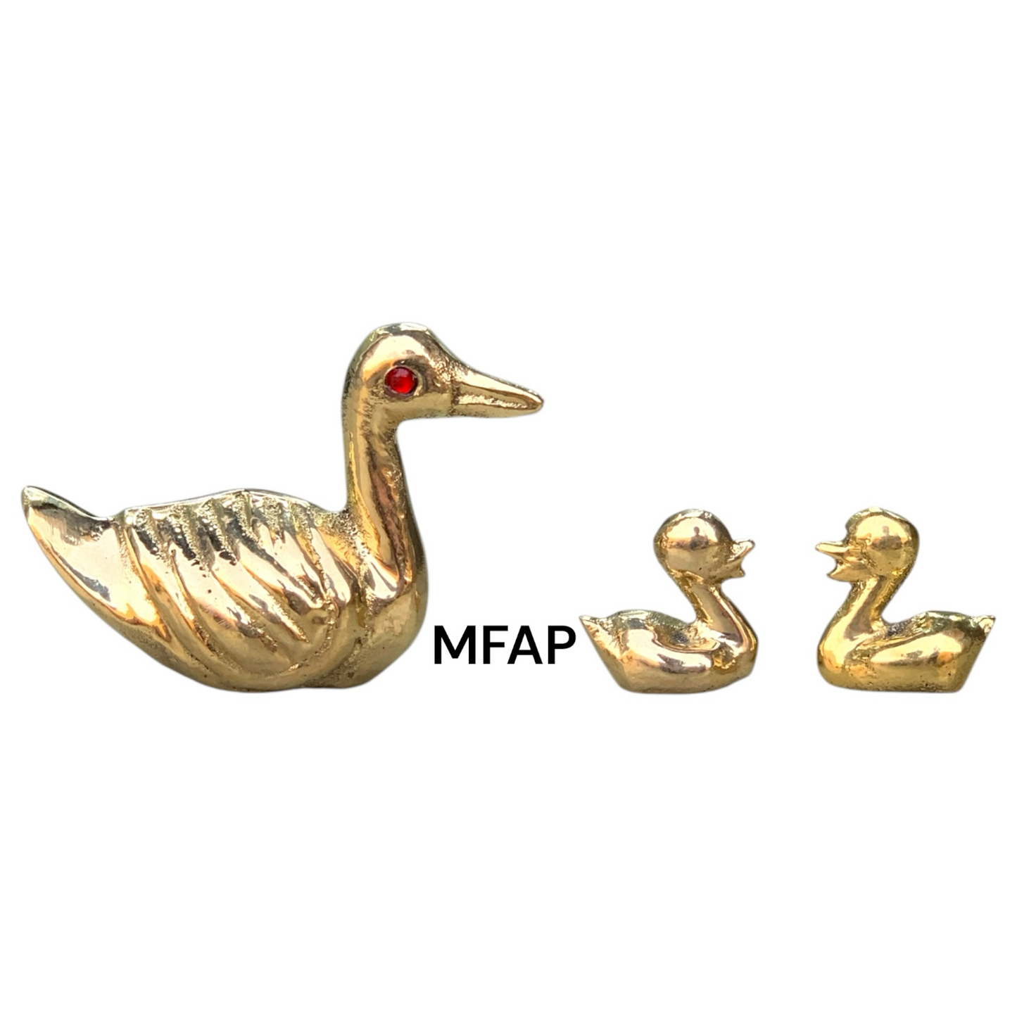 Patitos Miniatura en bronce | Mamá e hijos