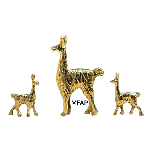 Llamas Miniatura en bronce | Mamá e hijos