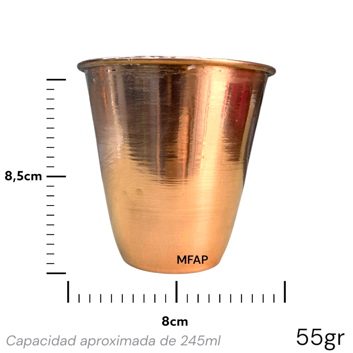 Vaso de cobre puro 8.5x8cm